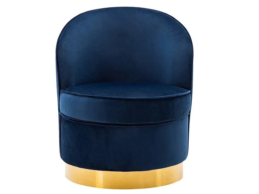 Komfortabler Samtsessel in Dunkelblau
