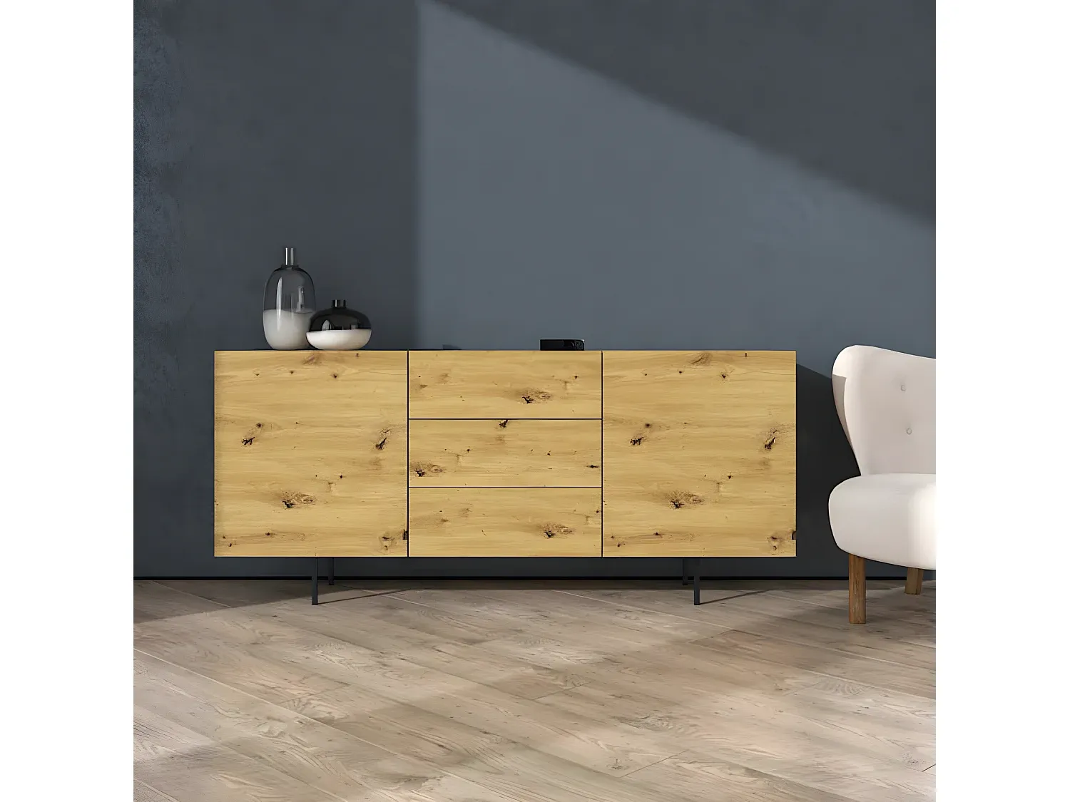 Holzkommode mit 4 Schubladen