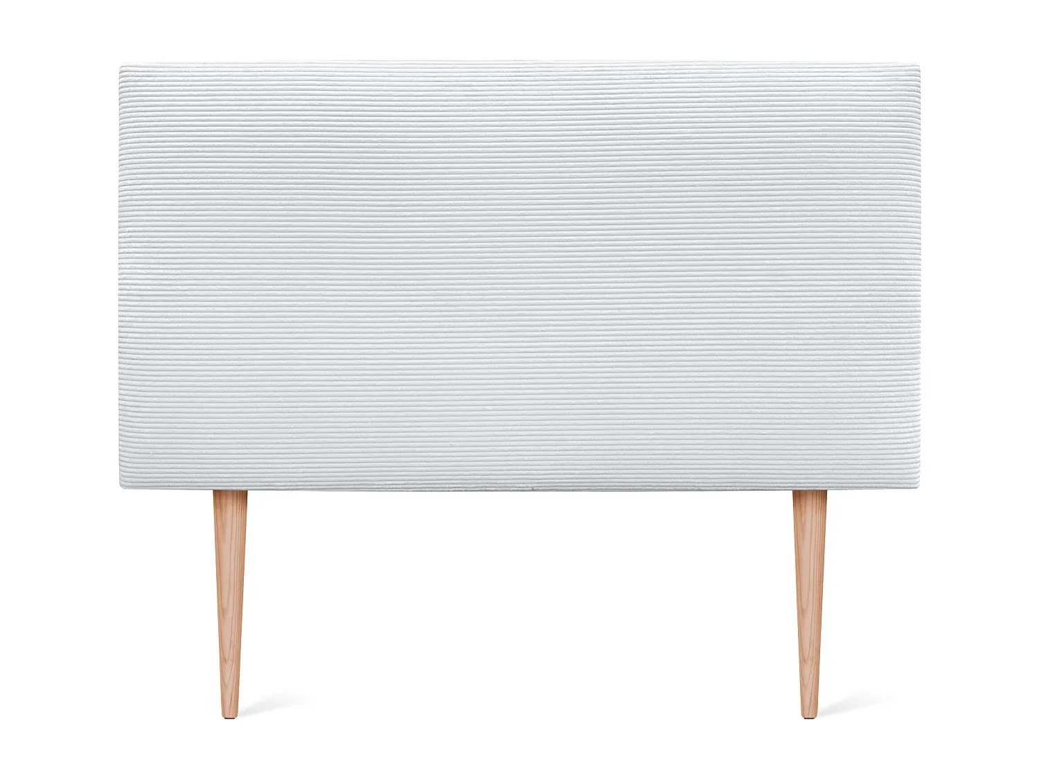 Glattes Kopfteil aus Cord mit Bettbeinen 105x105 Weiß