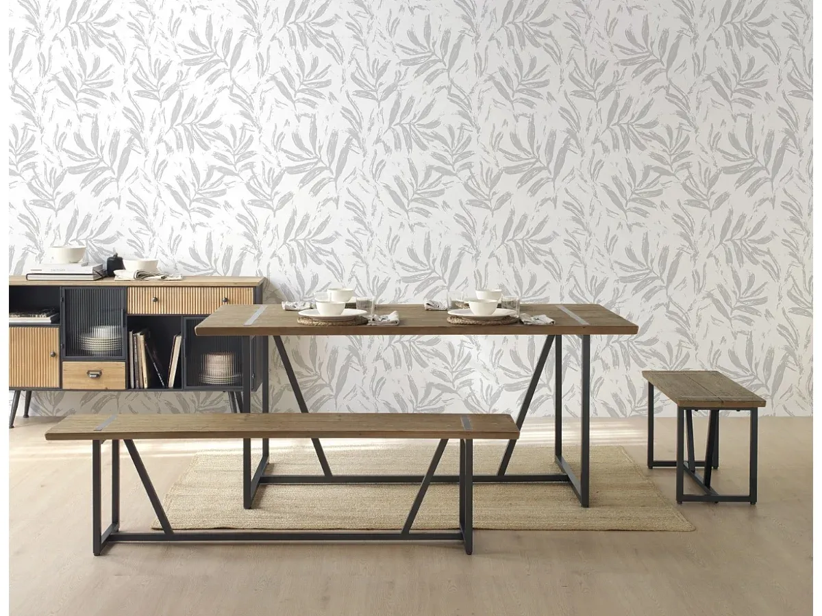 Metallhocker mit Holzoberfläche, klein