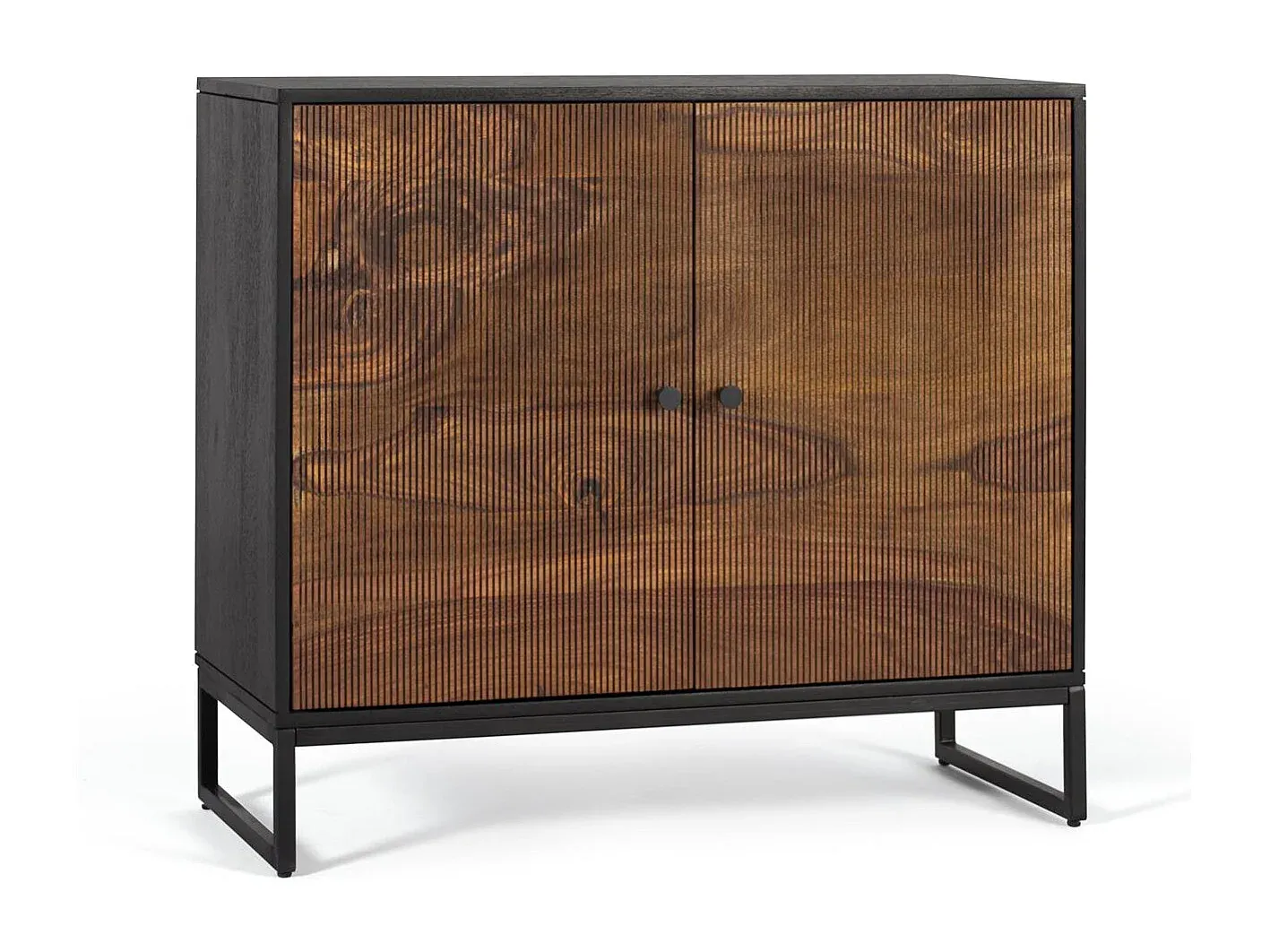 Elegantes Sideboard aus Palisander- und Mangoholz mit metallischen Akzenten