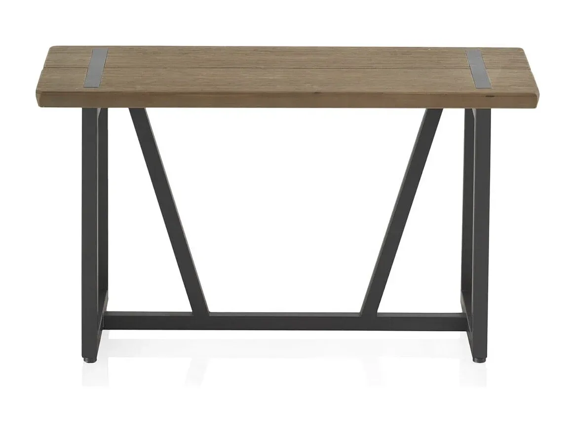 Metallhocker mit Holzoberfläche, klein