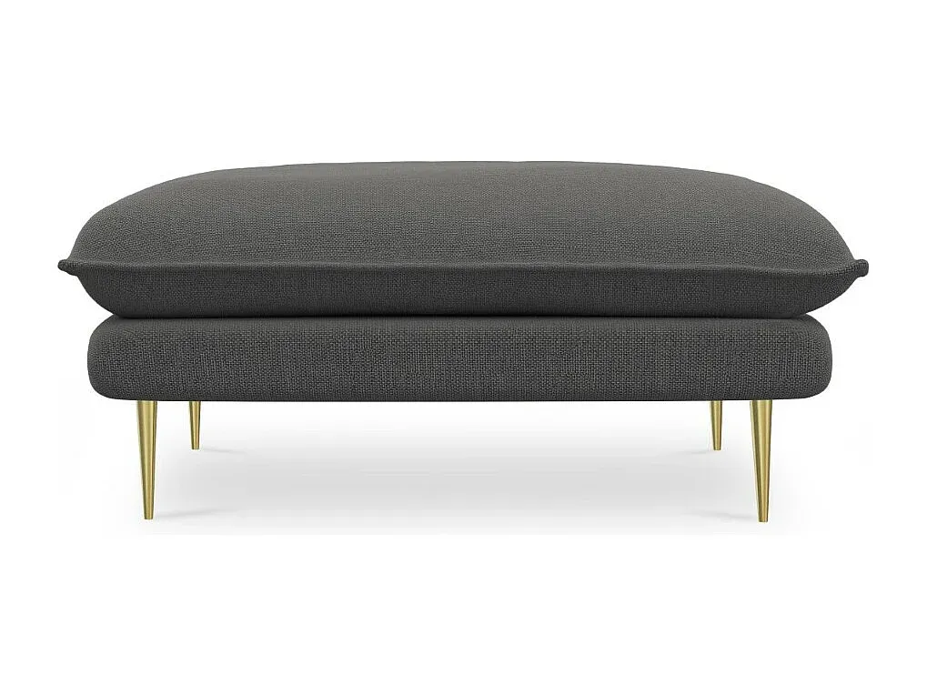 Moderner Pouf aus strukturiertem Stoff in Dunkelgrau, 100x80x43 cm