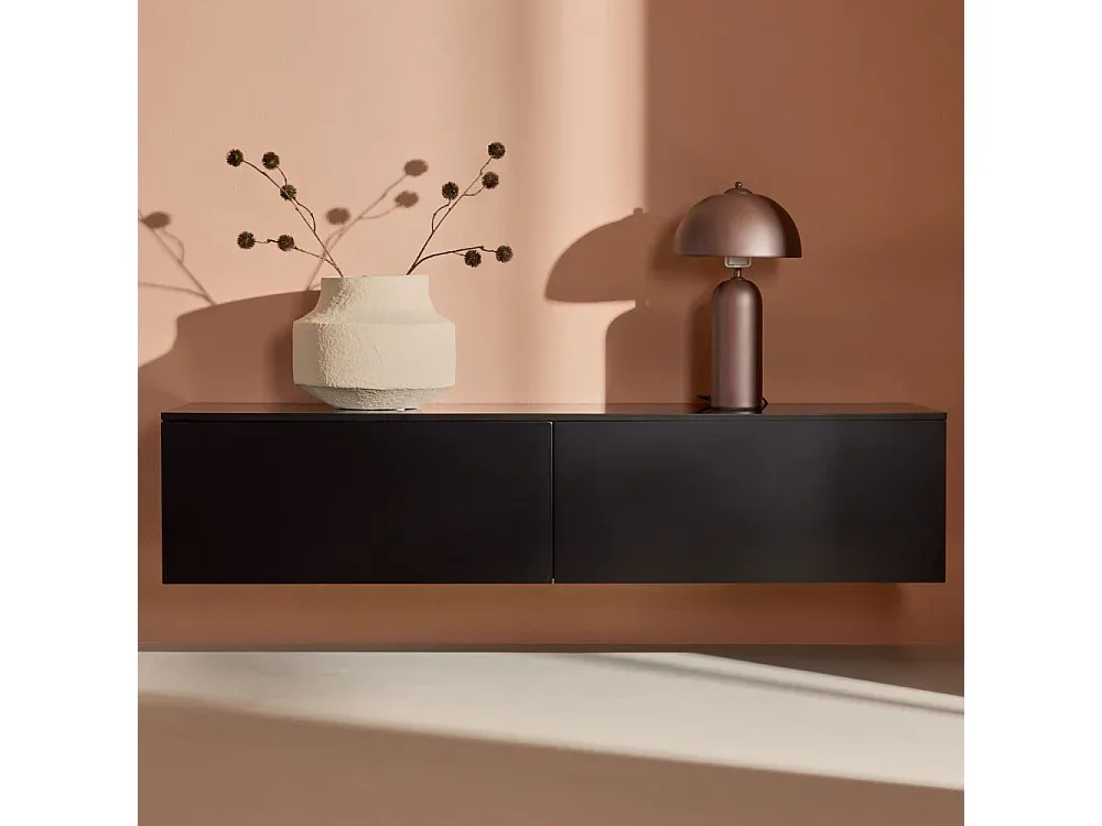 Moderner Hängeschrank mit Stauraum, schwarz