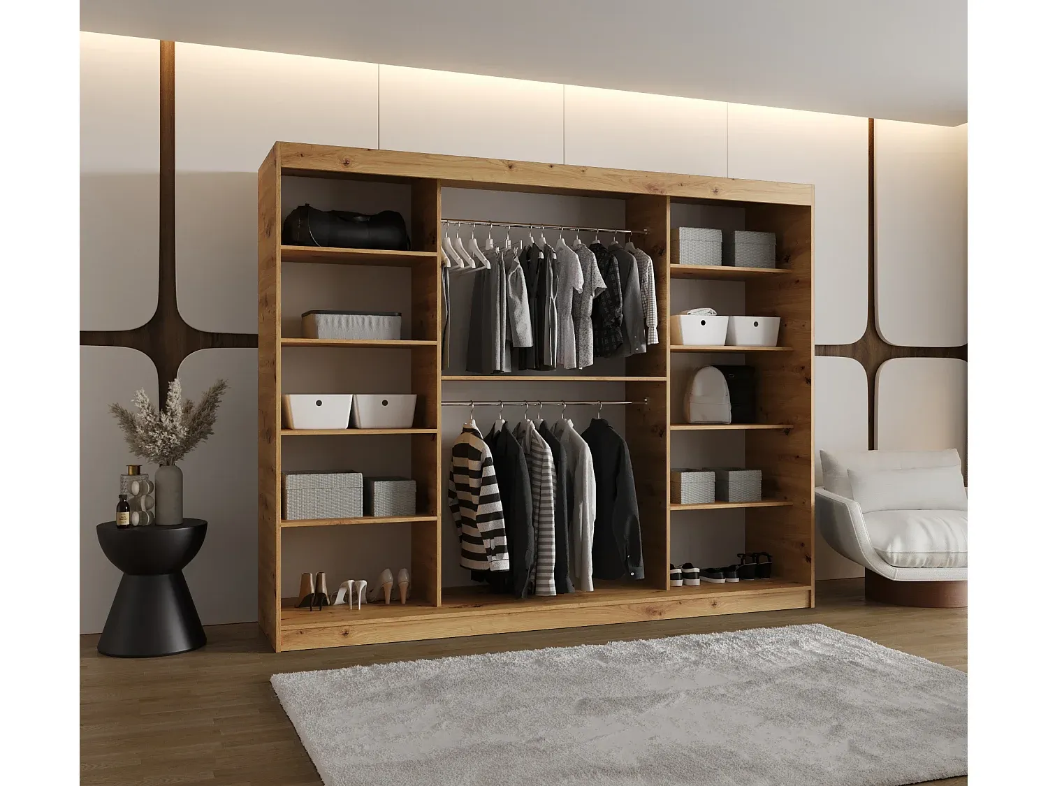 Großer Kleiderschrank mit Schwebetüren