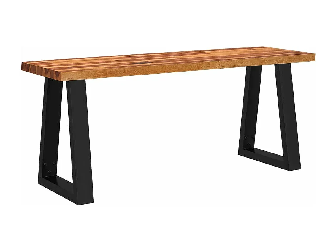 Essgruppe aus massivem Akazienholz mit Baumkante, 3-teilig