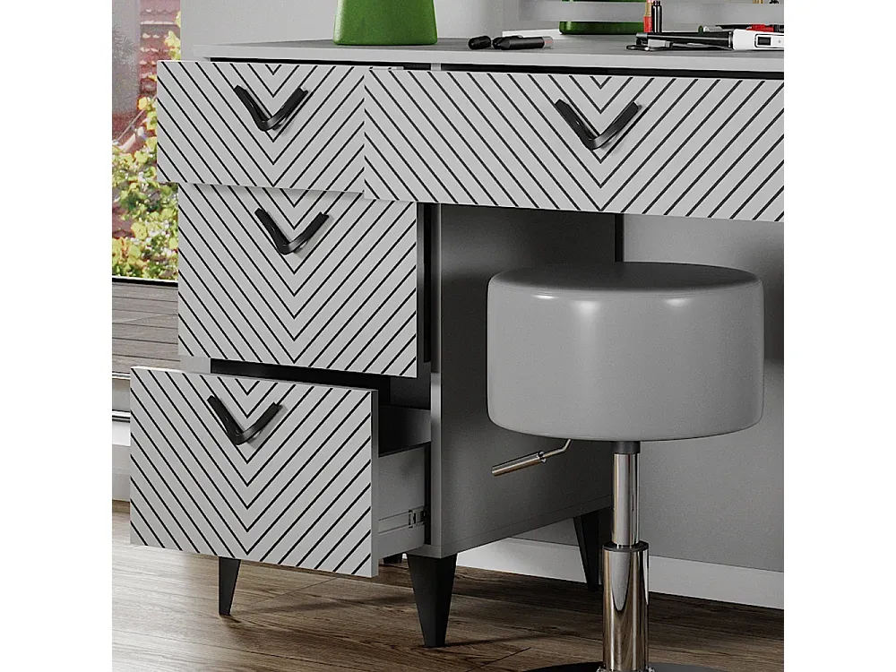 Moderner grauer Schminktisch mit Stauraum