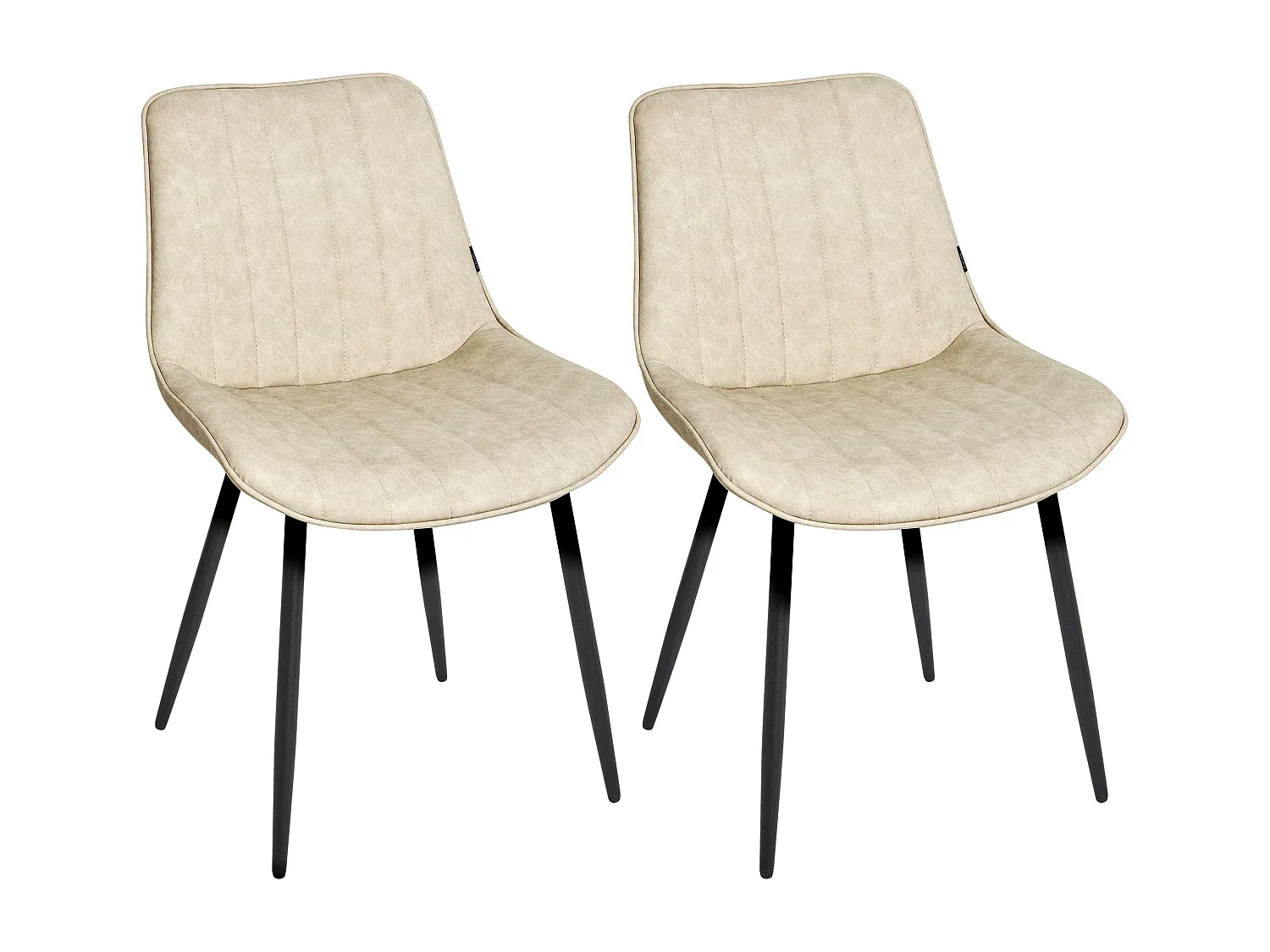 Esszimmerstühle Set aus Kunstleder, Beige