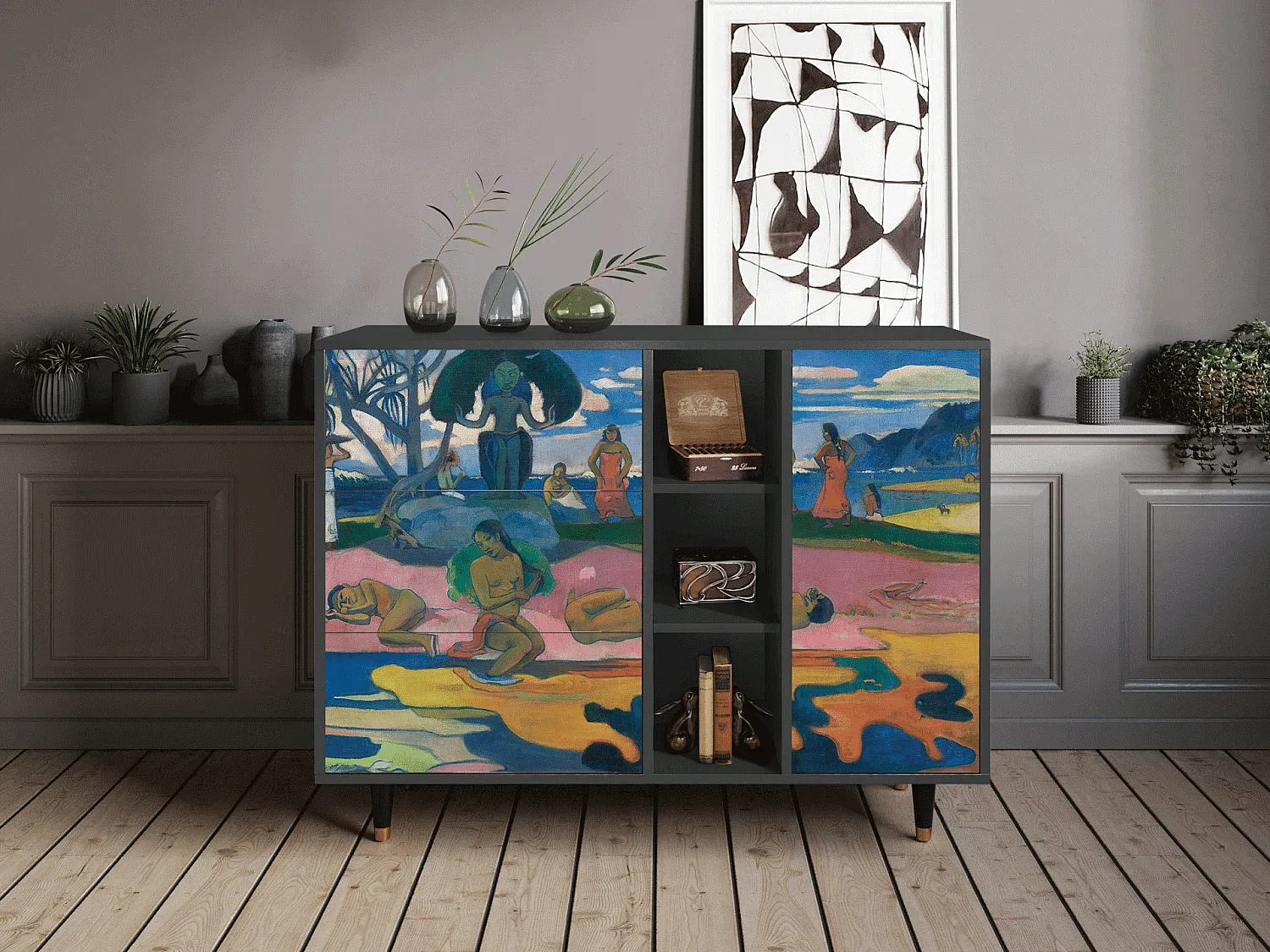 Moderner Sideboard mit viel Stauraum - Anthrazit