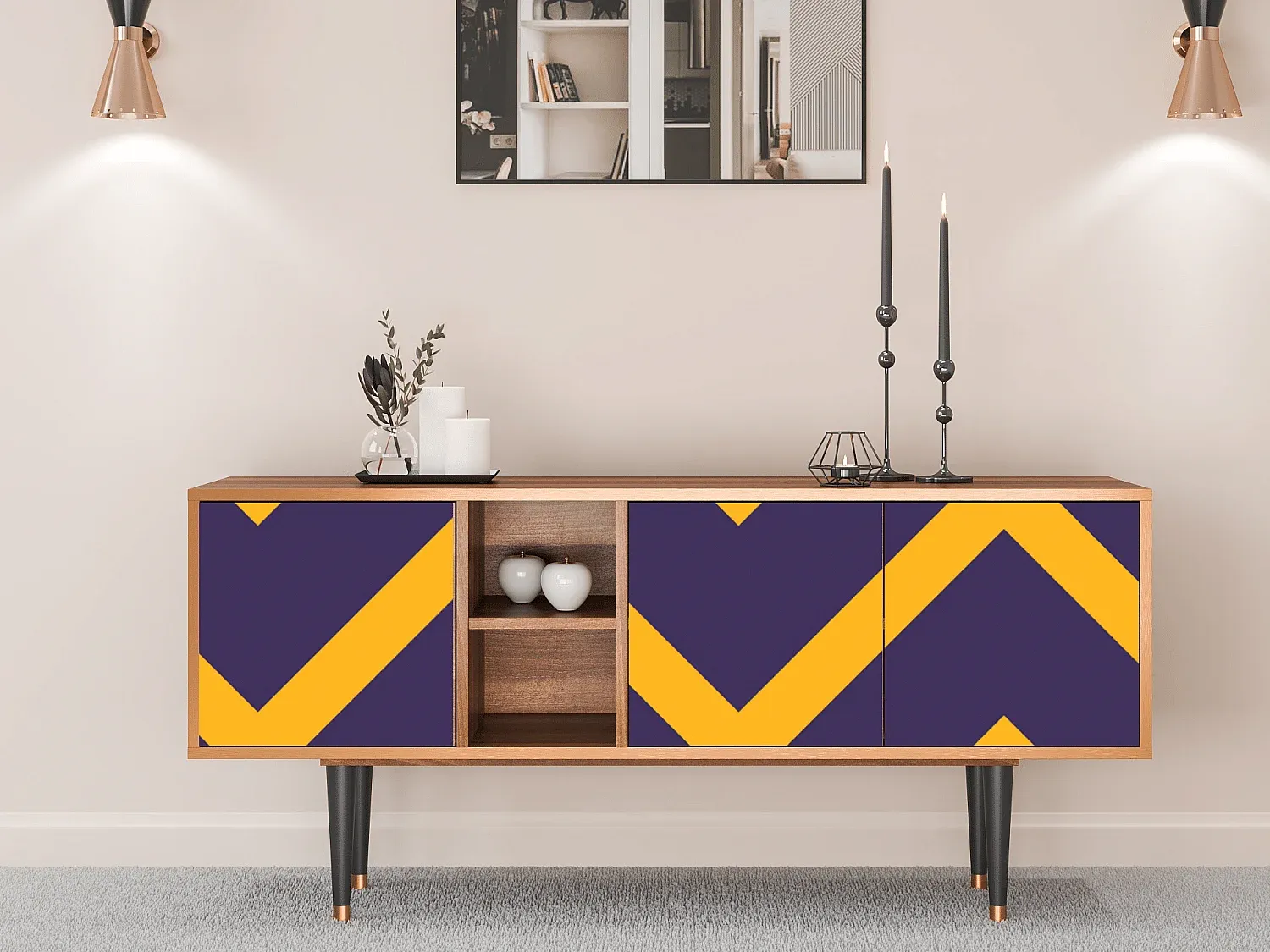 Eleganter TV-Schrank mit Walnussholz, 150x69x41 cm