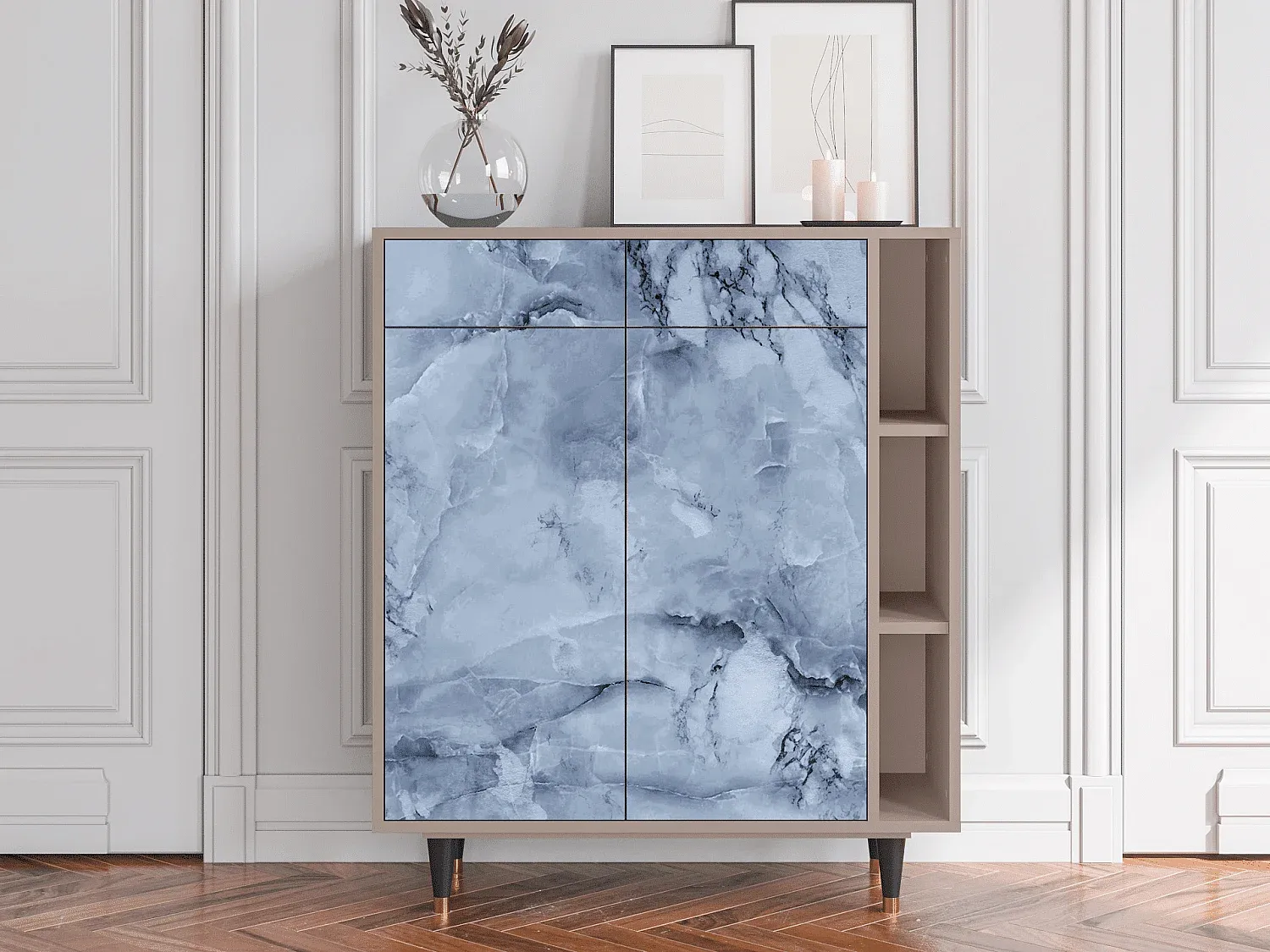 Eleganter Sideboard mit großem Stauraum, 96x110x41 cm