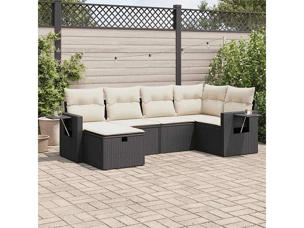 Moderne Gartenlounge mit Kissen aus Poly Rattan