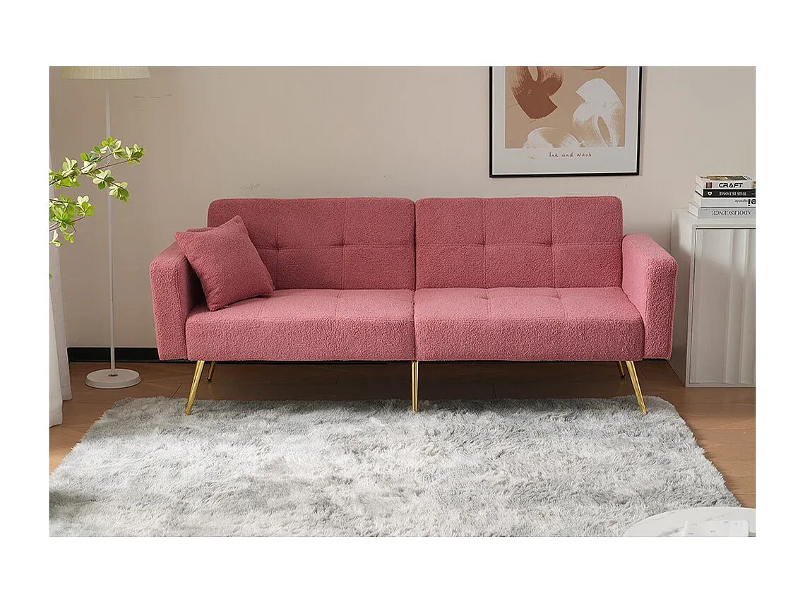 Multifunktionales Sofa mit Schlaffunktion und seitlichen Taschen