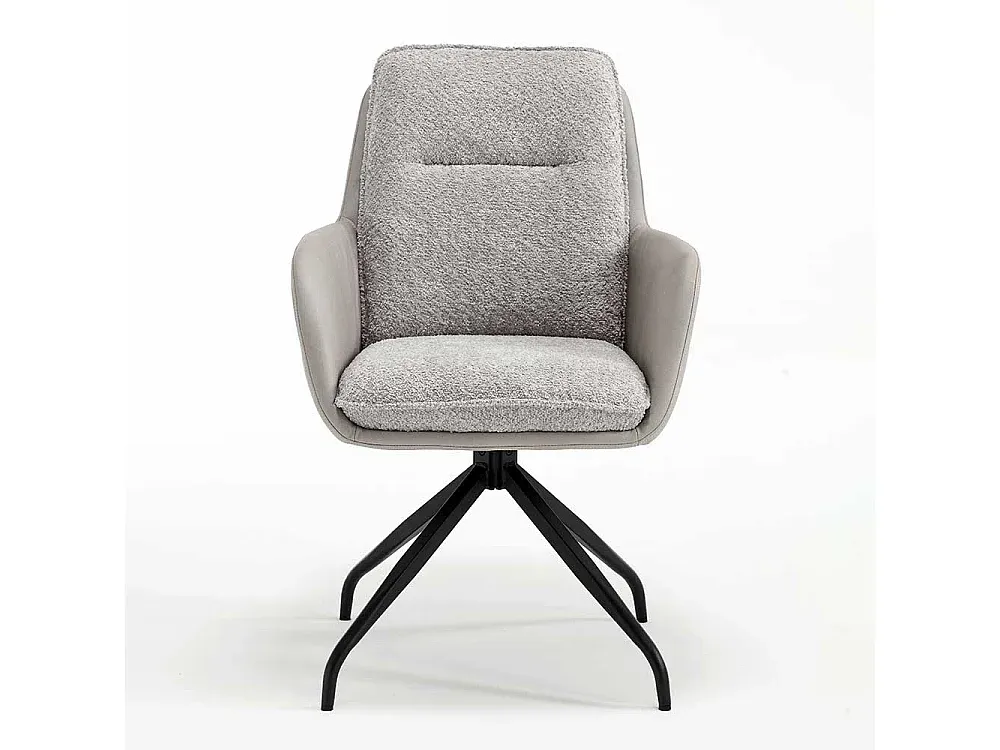 Esszimmerstuhl-Set in Grau und Schwarz mit Metallgestell