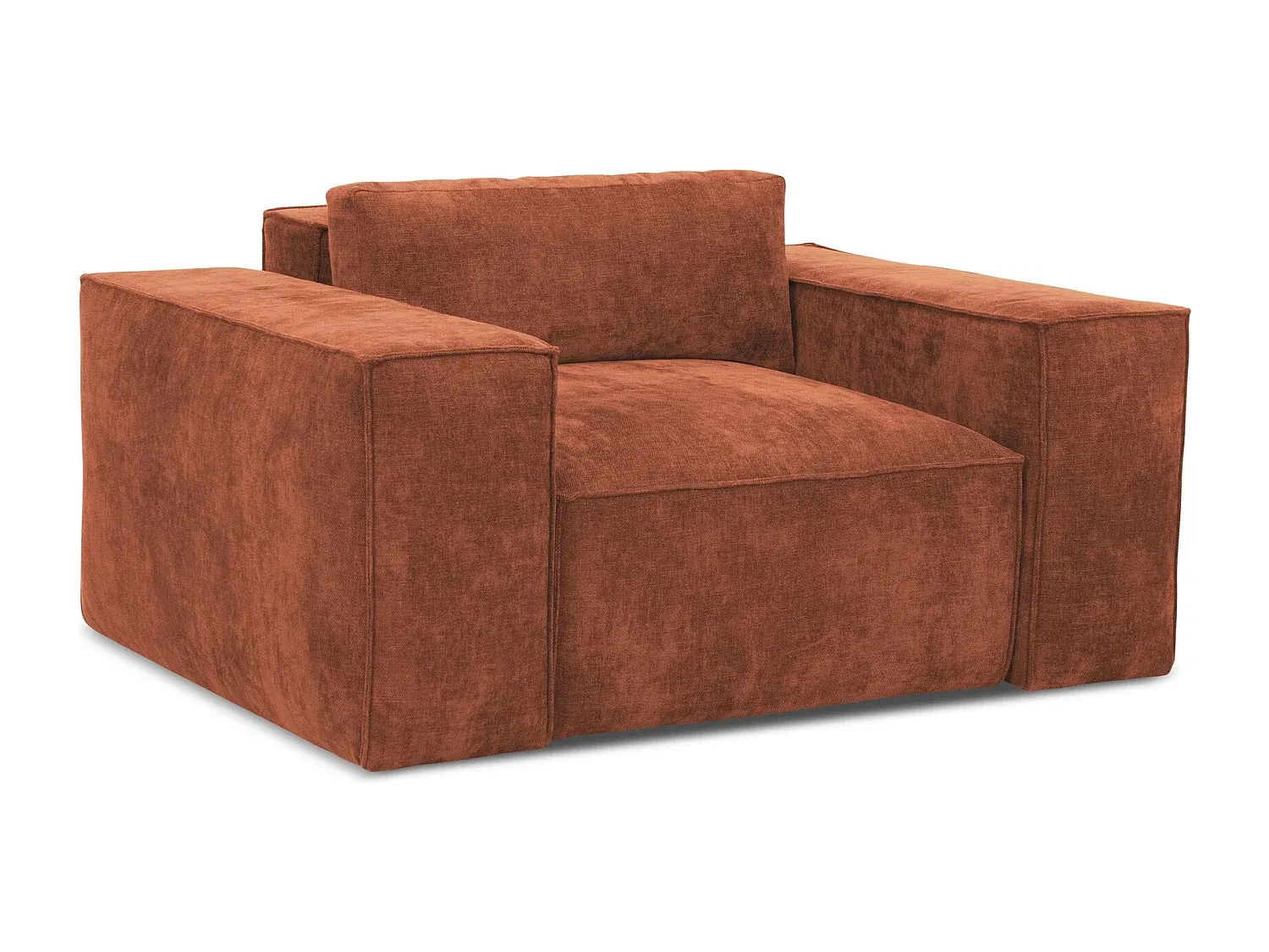 Bequemer Schlafsessel in Terrakotta Chenille