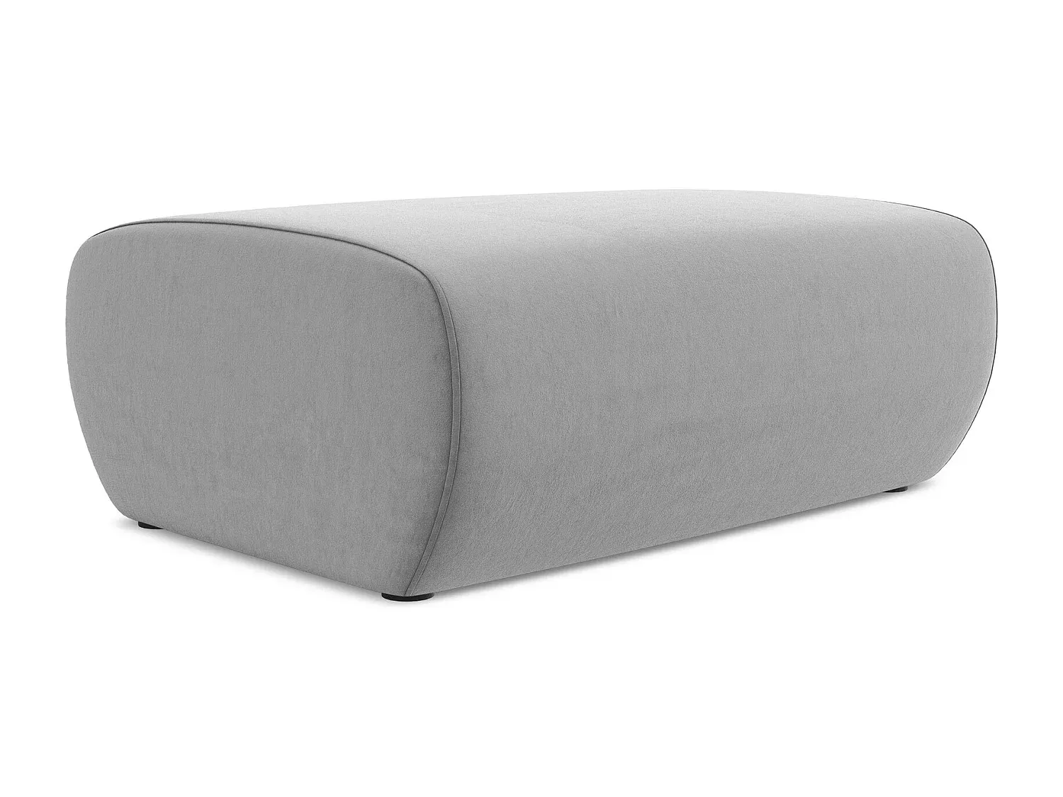 Moderner Samt-Hocker in Grau