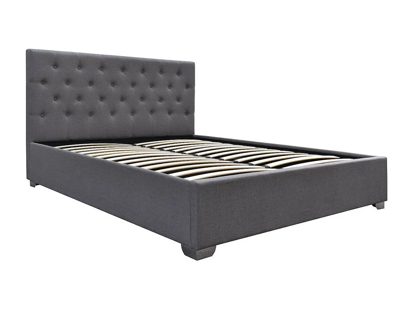 Stauraumbett in Grau - 140 x 190 cm