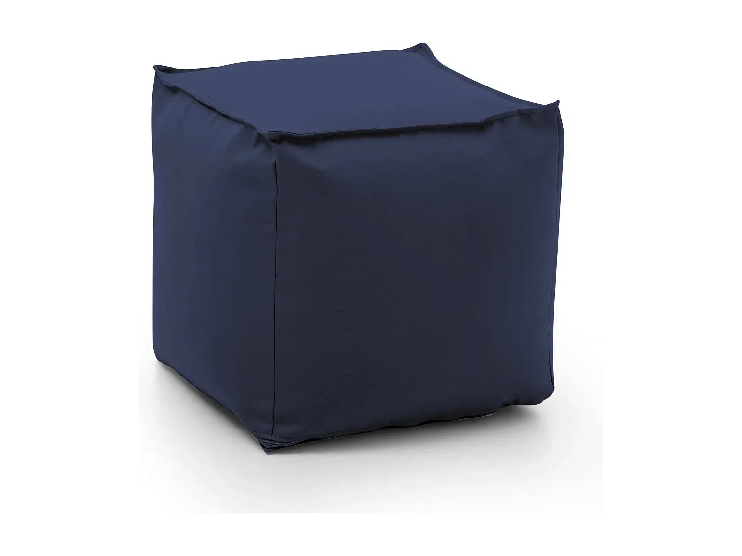 Multifunktionaler Sitzpouf aus Stoff, Blau, 45x45x45 cm