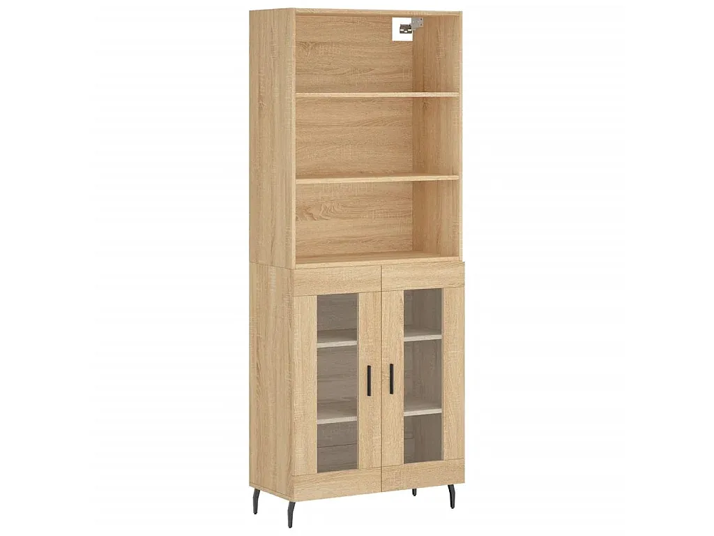 Elegantes Highboard in Sonoma-Eiche, 69,5x34x180 cm
