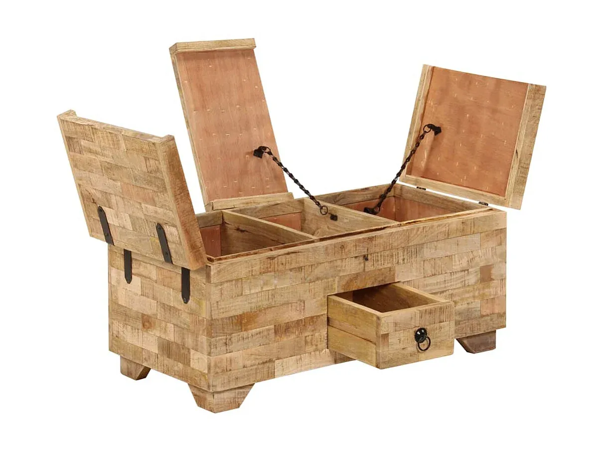 Moderner Massivholz-Couchtisch in Mango