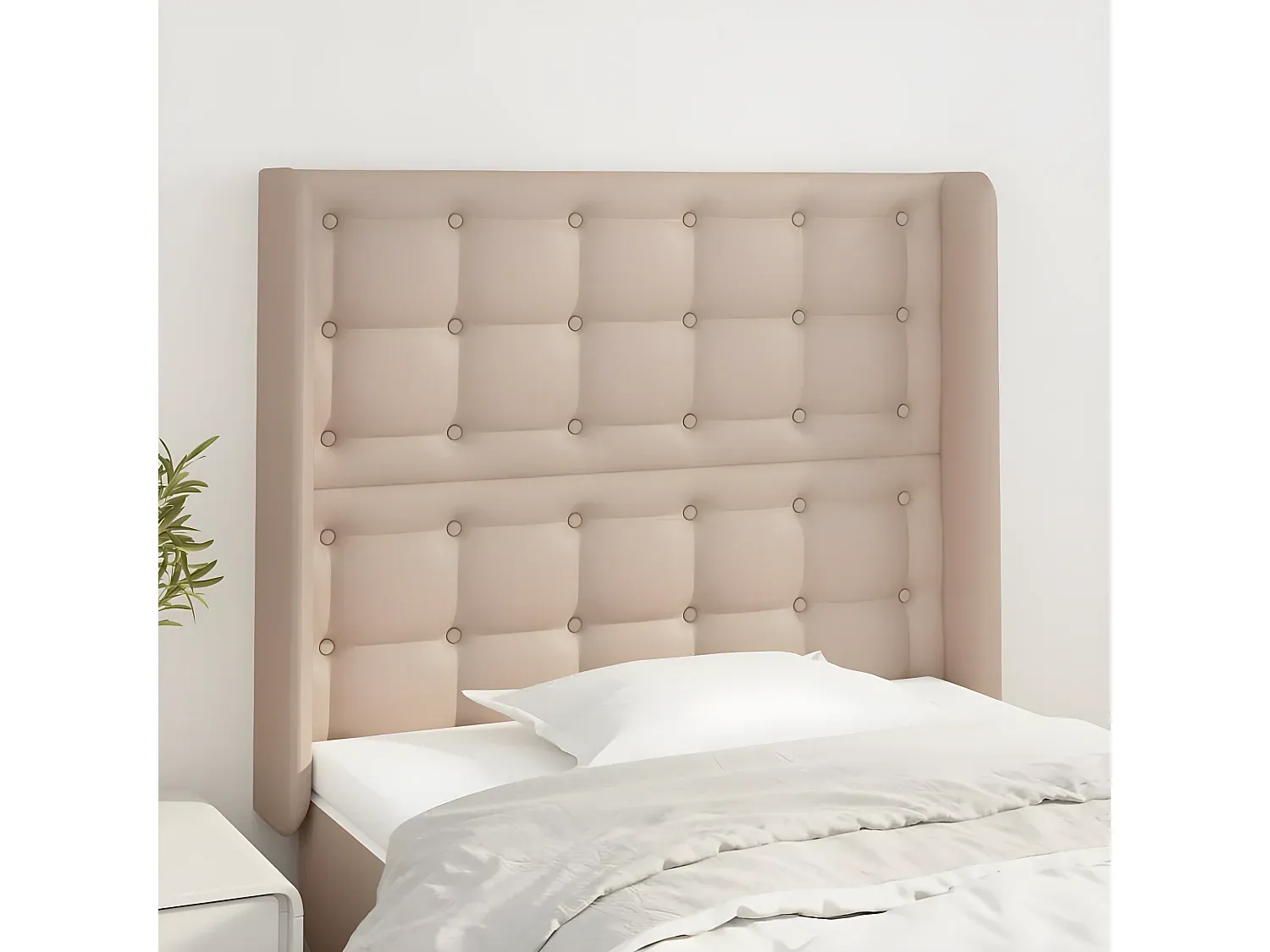 Verstellbares Bettkopfteil aus Kunstleder in Cappuccino-Braun