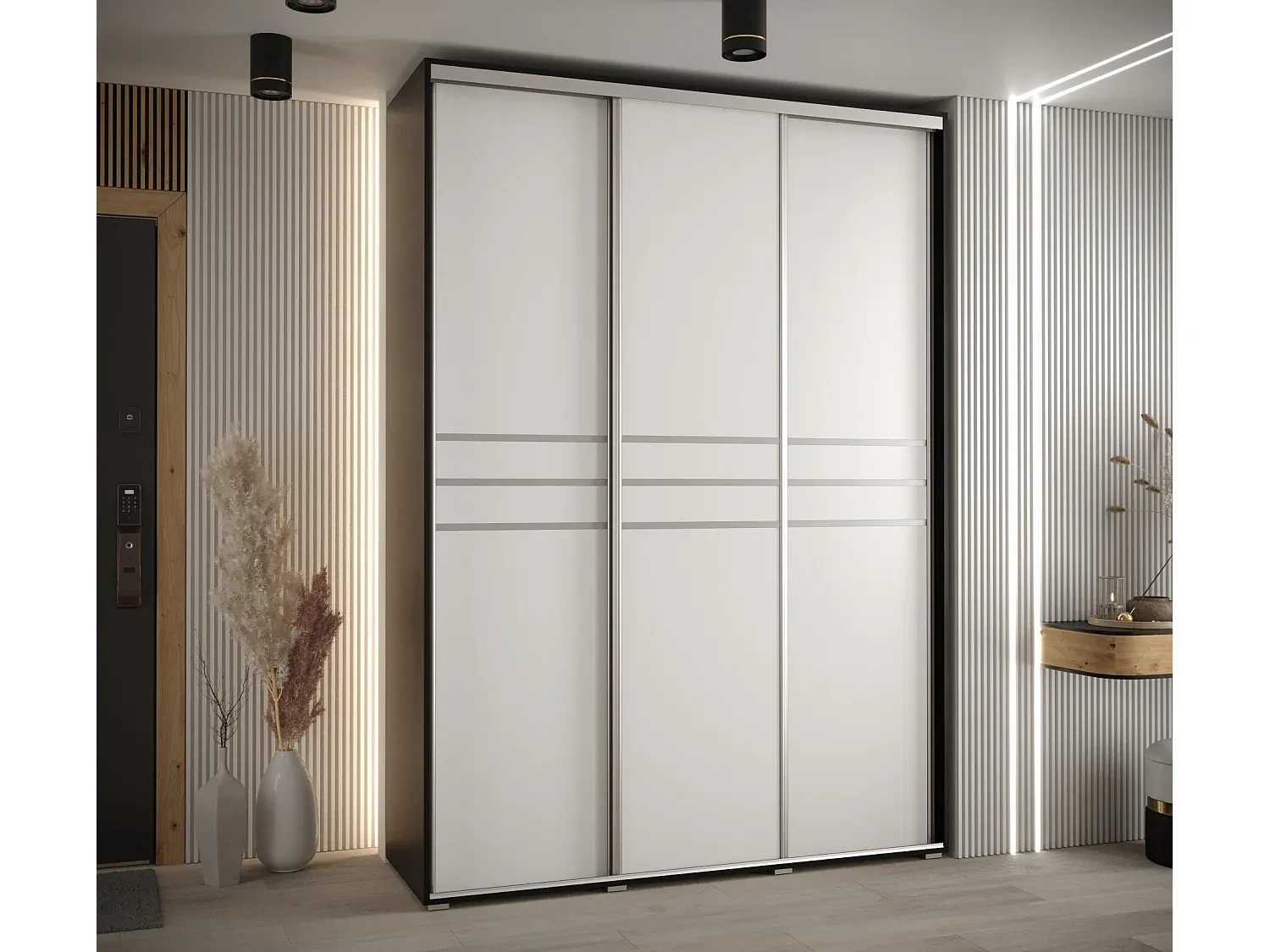 Großer Schwebetürenschrank mit drei Türen