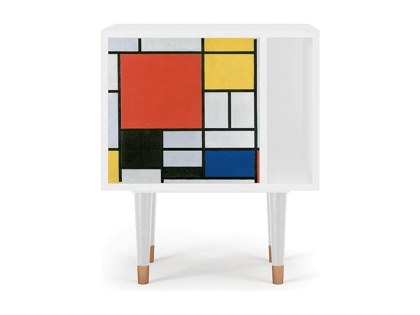 Moderner Nachttisch in Weiß mit Schubladen