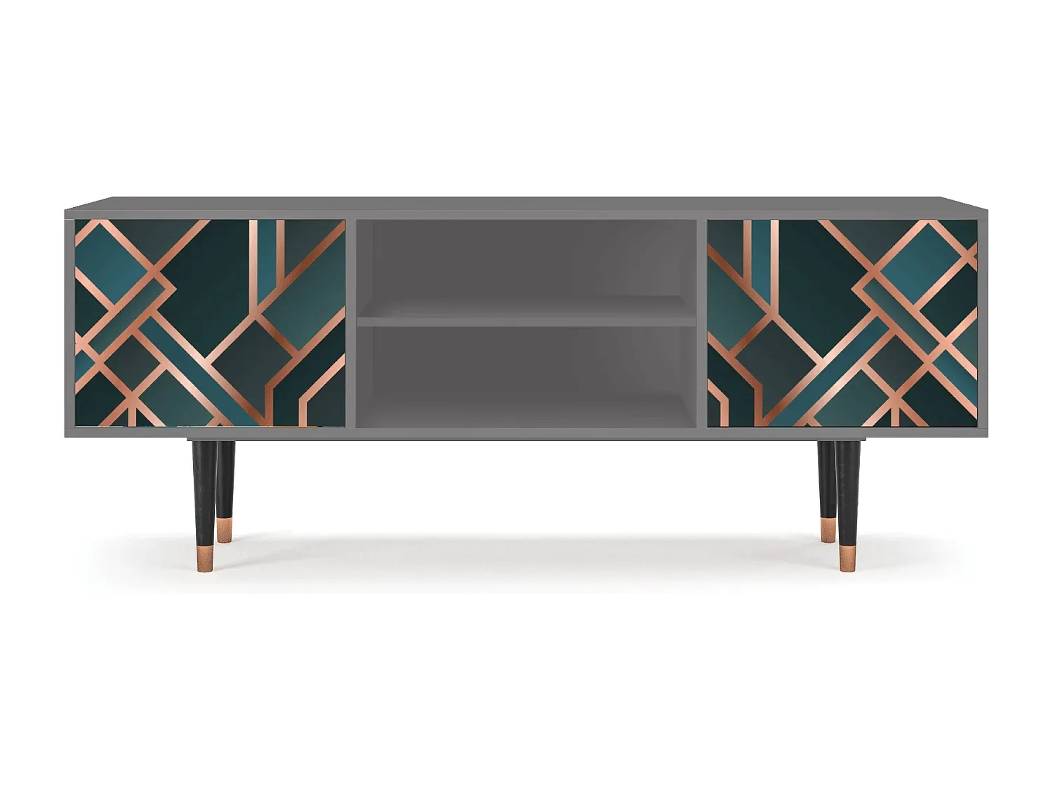 Moderner Fernsehtisch in Grautönen