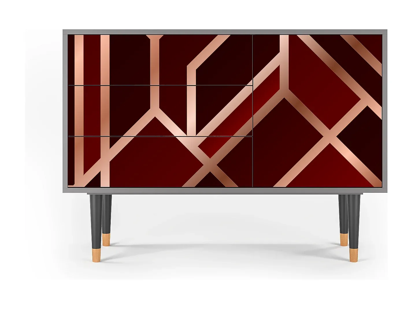 Elegantes graues Sideboard im 1920er-Jahre-Stil, 115x84x41 cm
