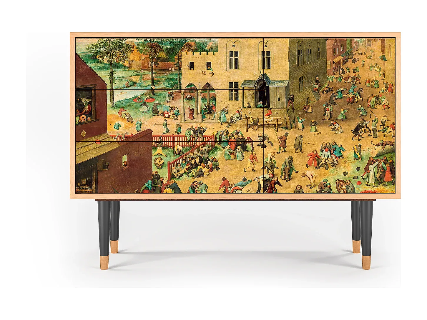 Kinder-Spiele Aufbewahrungsschrank, Walnuss, 115x84x41 cm