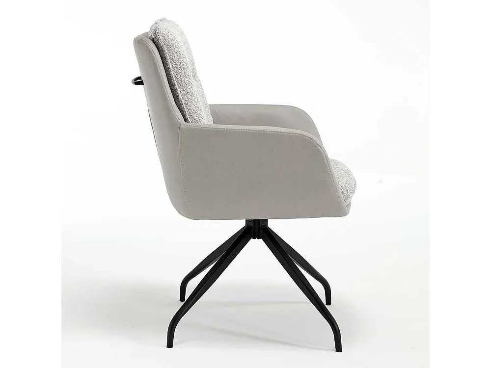 Esszimmerstuhl-Set in Grau und Schwarz mit Metallgestell