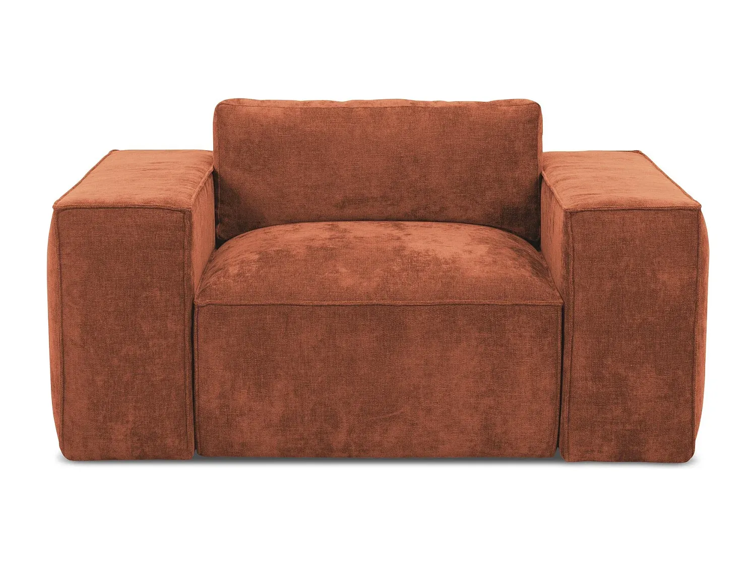 Bequemer Schlafsessel in Terrakotta Chenille