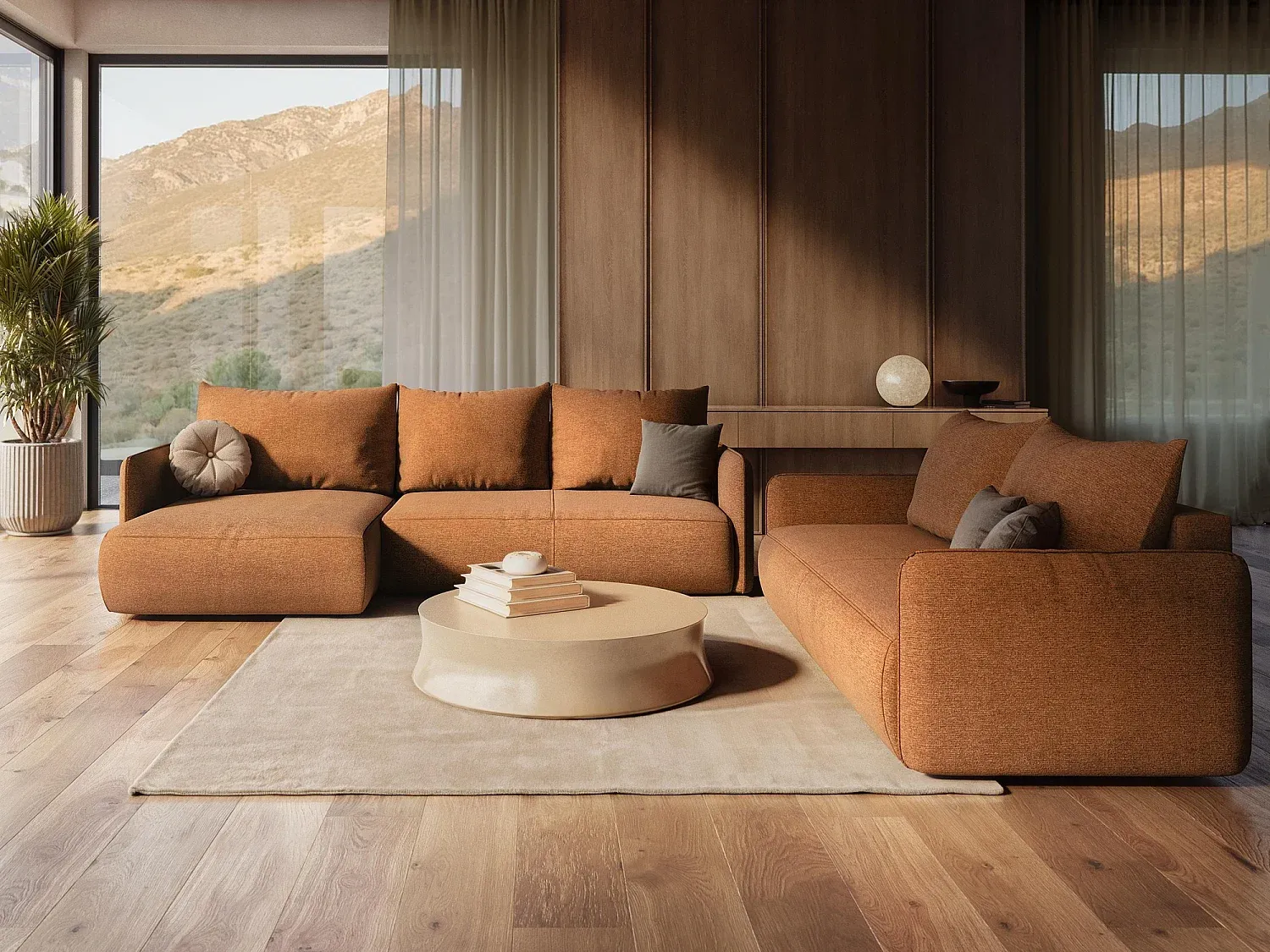 Moderner Samt-Hocker in Grau