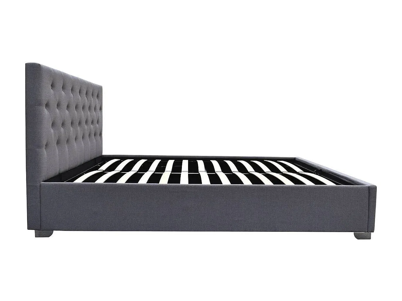 Stauraumbett in Grau - 140 x 190 cm