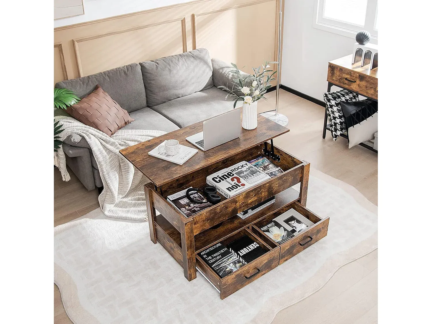 Höhenverstellbarer Wohnzimmertisch