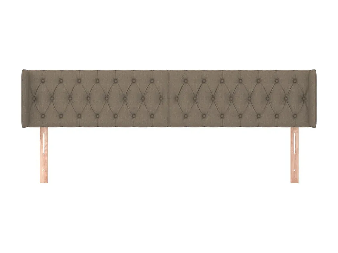 Bettkopfteil mit Ohren aus Stoff in Taupe 183x16x78/88 cm