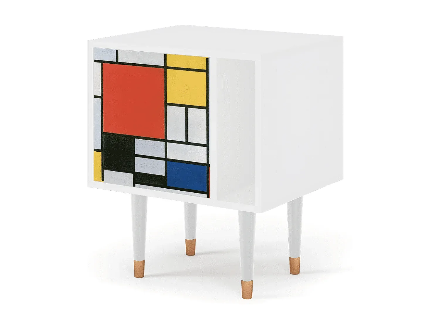 Moderner Nachttisch in Weiß mit Schubladen