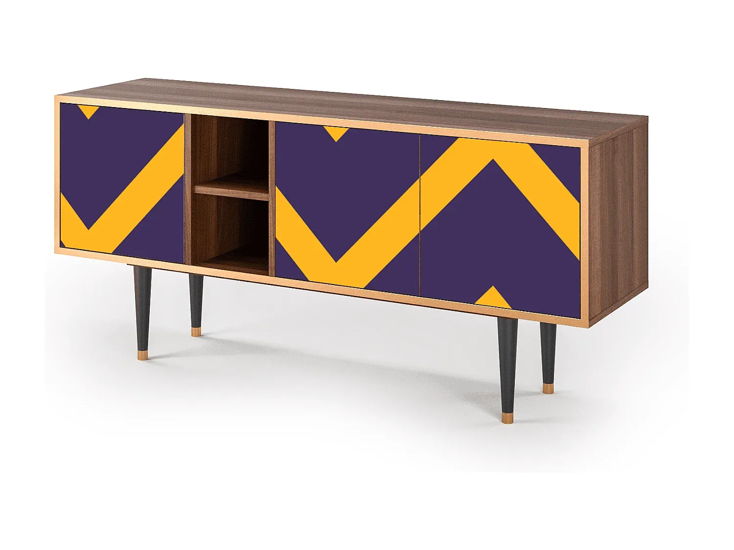 Eleganter TV-Schrank mit Walnussholz, 150x69x41 cm