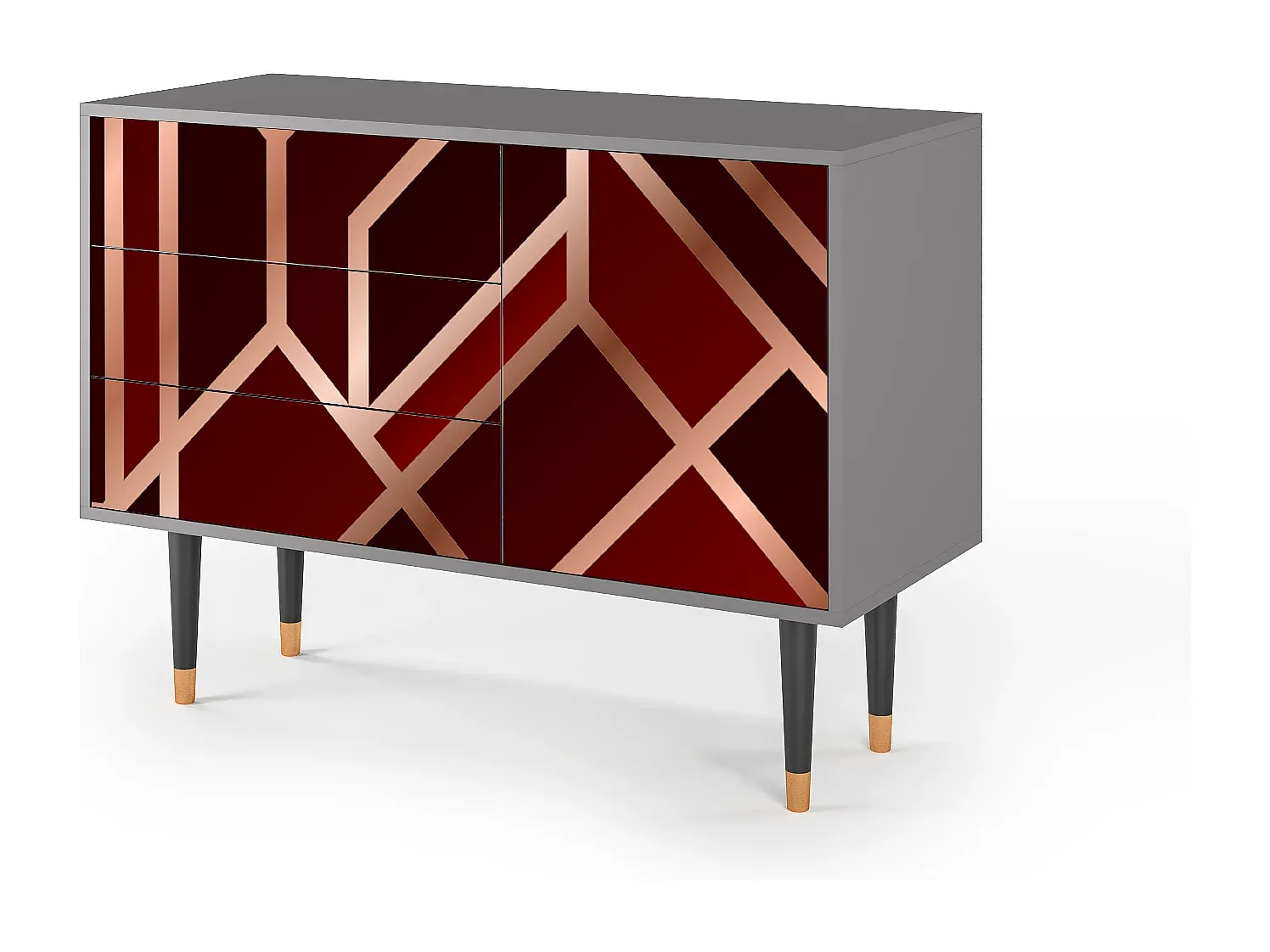 Elegantes graues Sideboard im 1920er-Jahre-Stil, 115x84x41 cm
