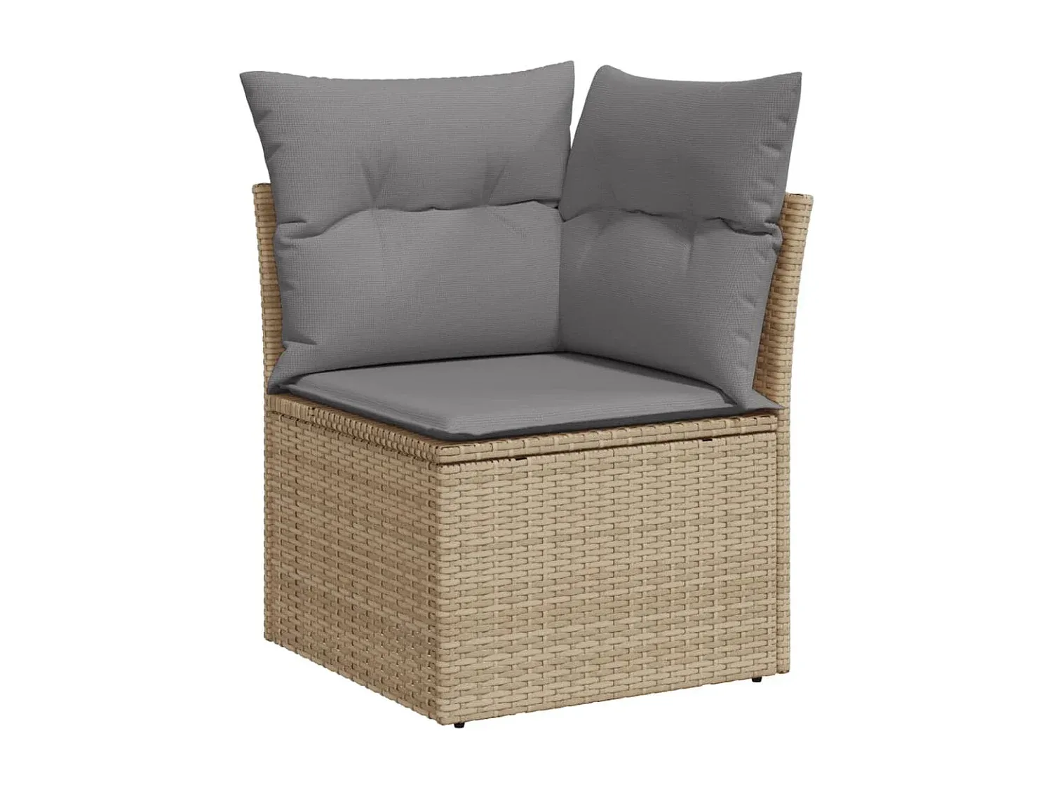Elegante Gartensofagarnitur mit Kissen, Poly Rattan, Beige