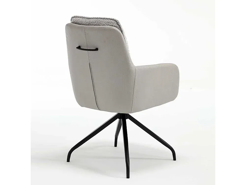 Esszimmerstuhl-Set in Grau und Schwarz mit Metallgestell