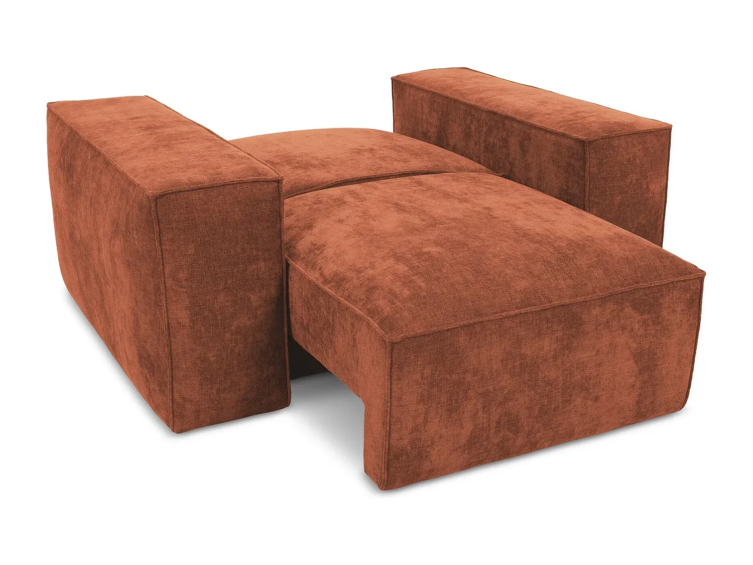 Bequemer Schlafsessel in Terrakotta Chenille