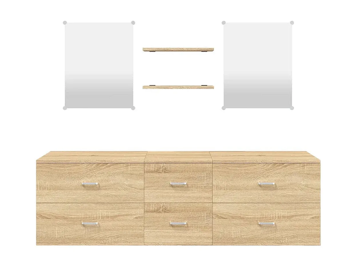 Modernes Badezimmermöbel-Set in Eichenoptik