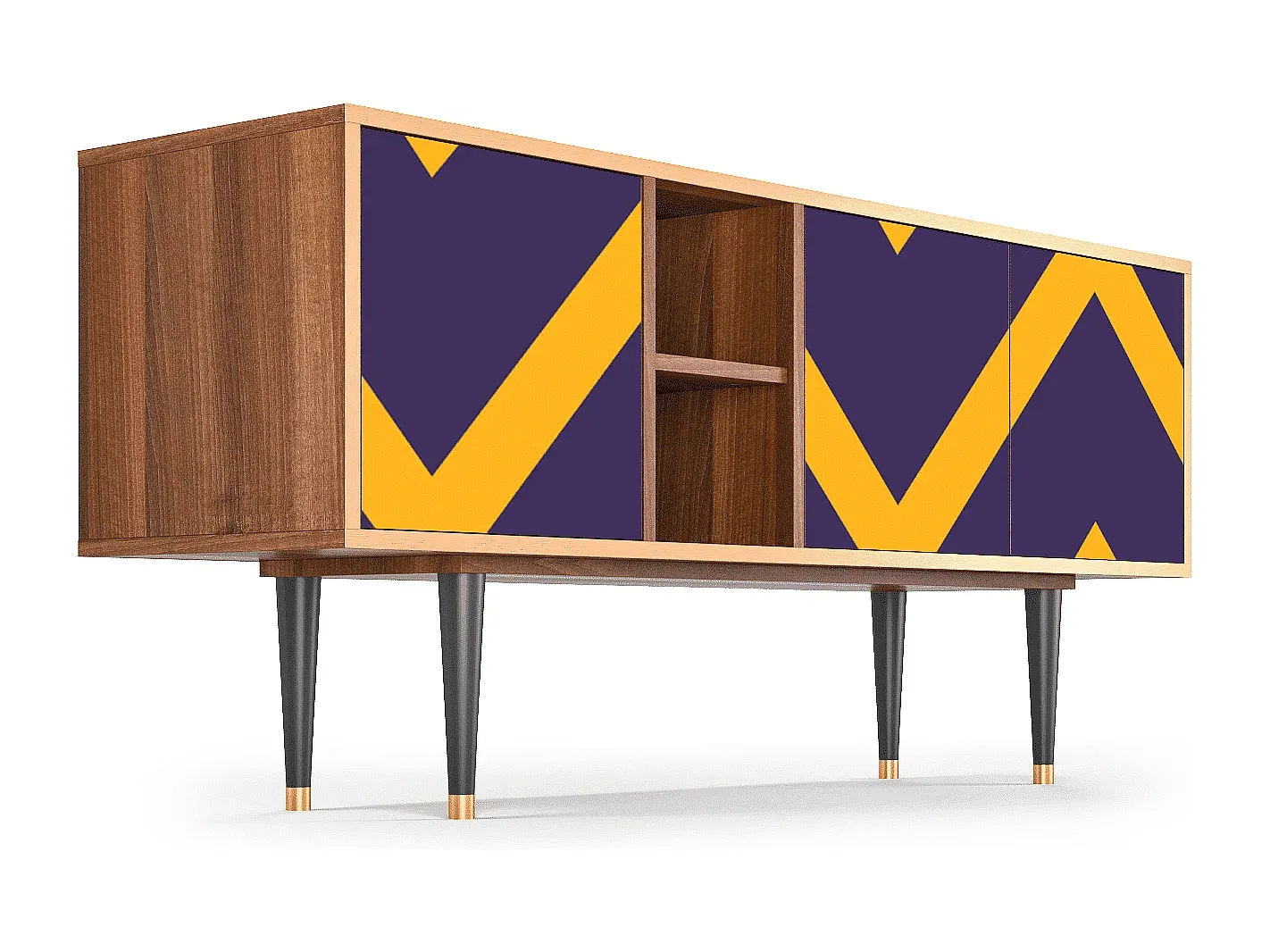 Eleganter TV-Schrank mit Walnussholz, 150x69x41 cm