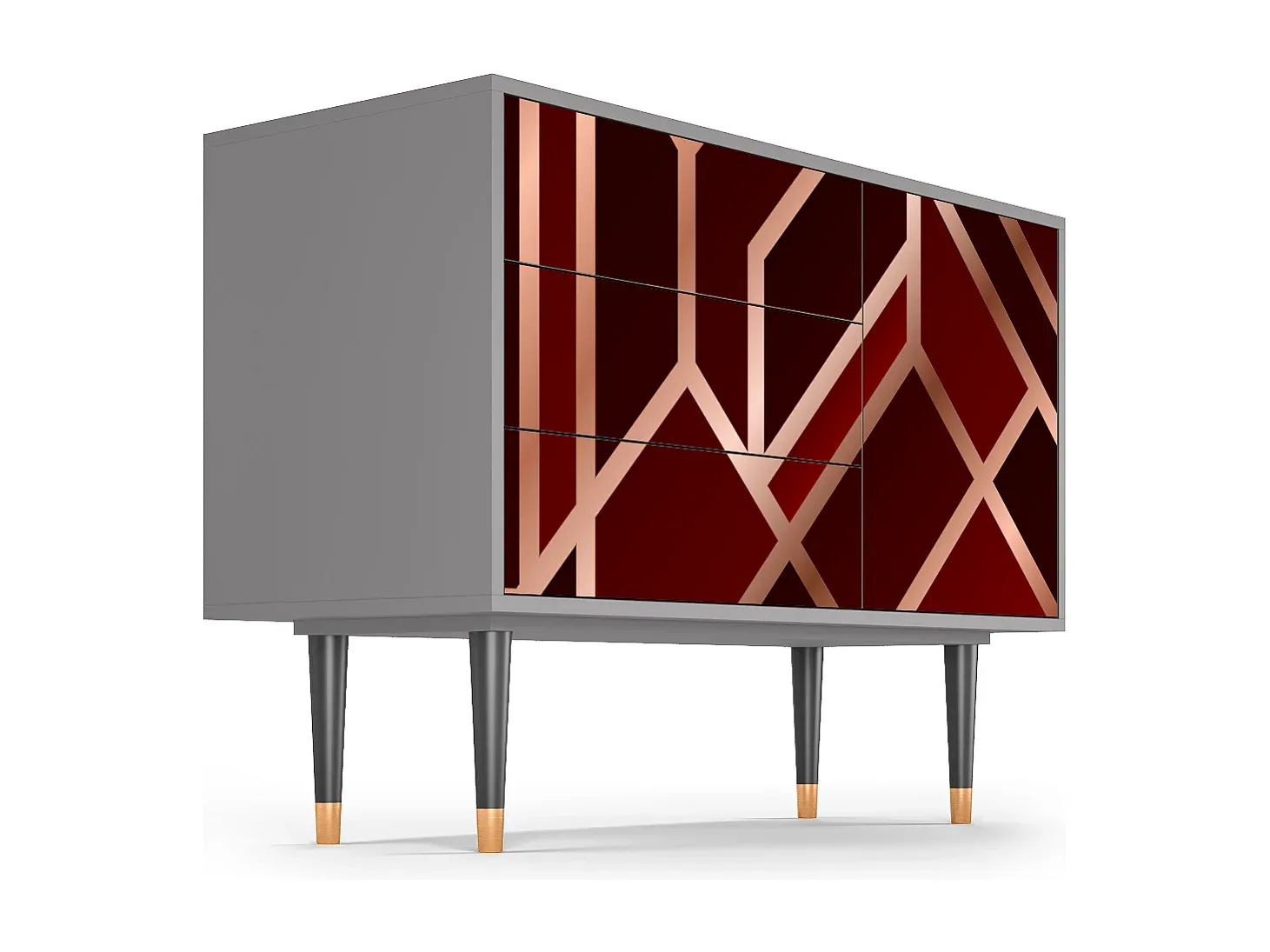 Elegantes graues Sideboard im 1920er-Jahre-Stil, 115x84x41 cm