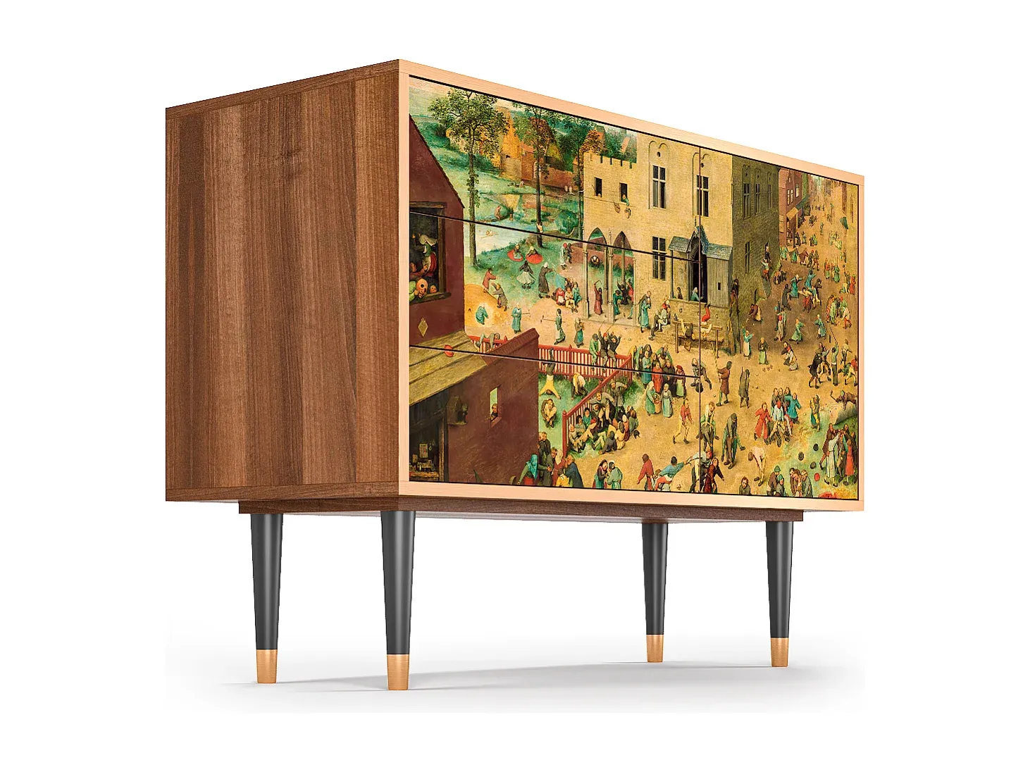 Kinder-Spiele Aufbewahrungsschrank, Walnuss, 115x84x41 cm