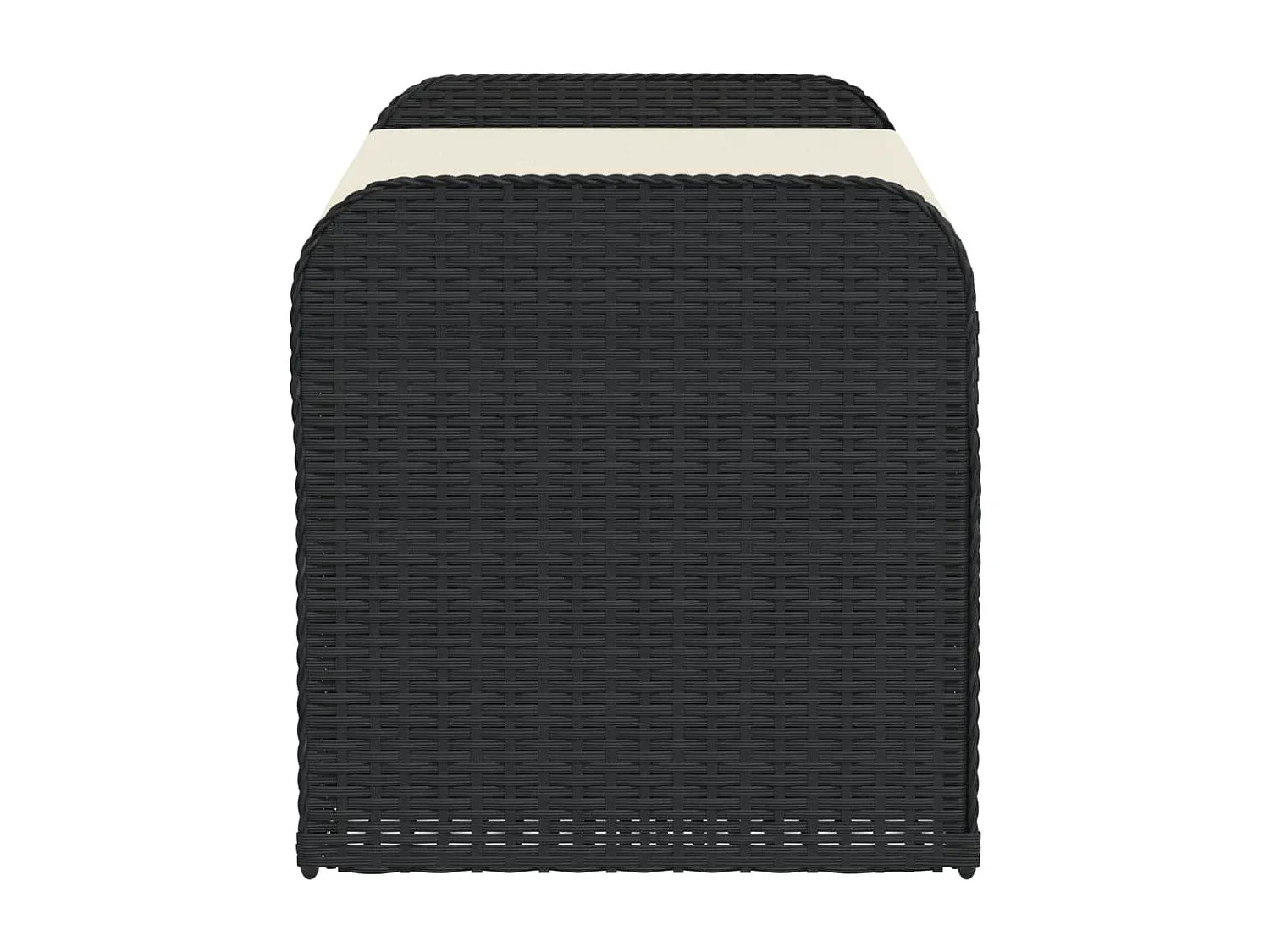 Gartenbank mit Stauraum und Kissen Schwarz