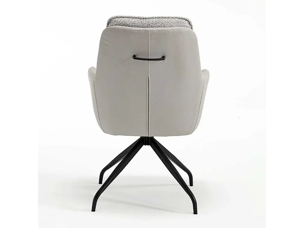 Esszimmerstuhl-Set in Grau und Schwarz mit Metallgestell