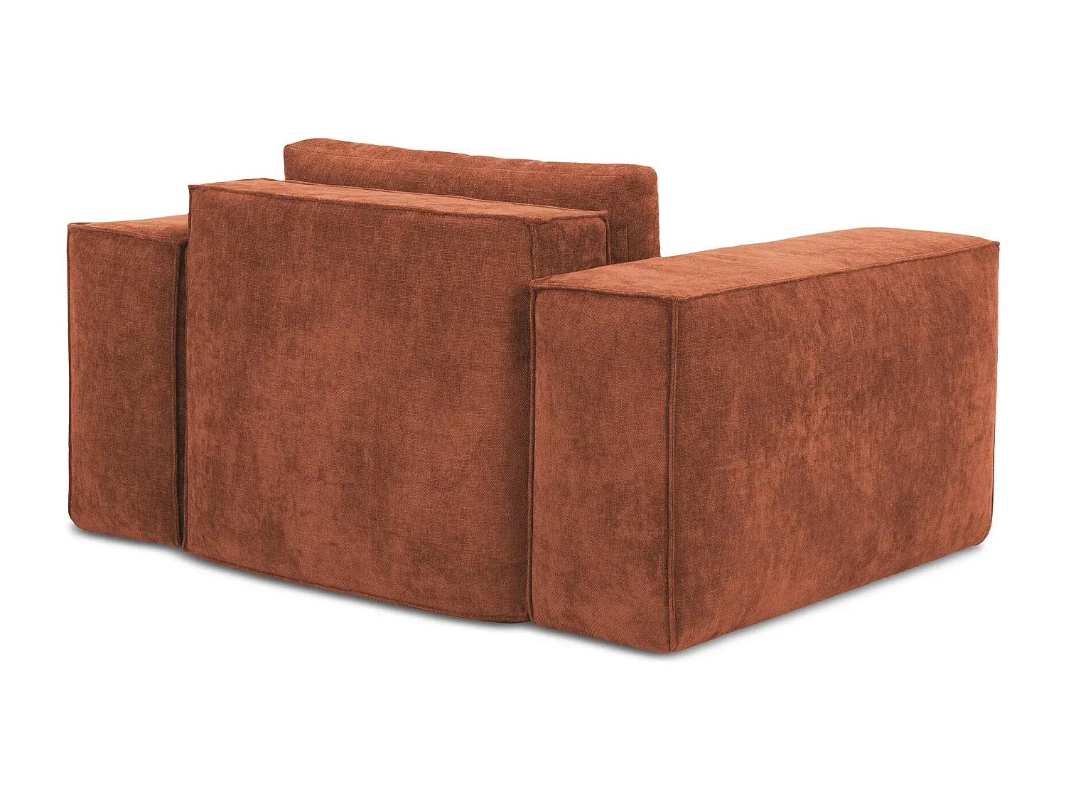 Bequemer Schlafsessel in Terrakotta Chenille