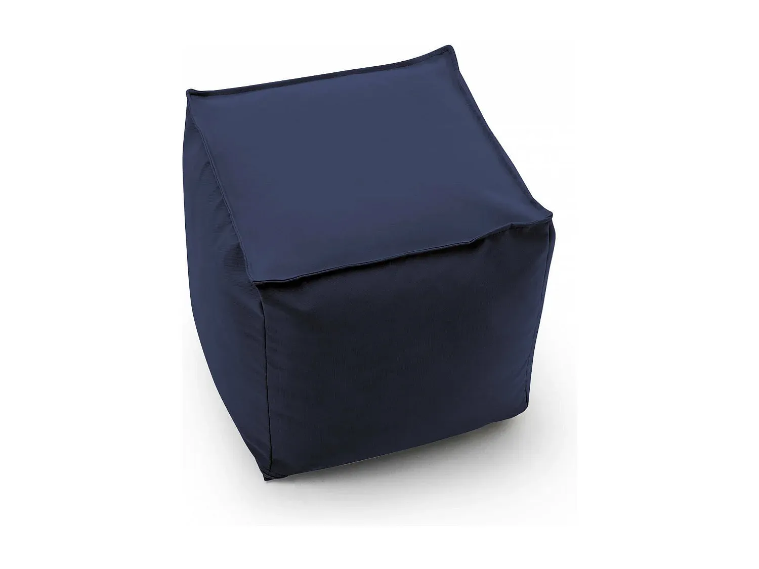 Multifunktionaler Sitzpouf aus Stoff, Blau, 45x45x45 cm